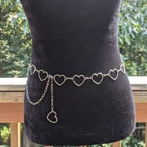 Silver Heart Waist Chain Belt